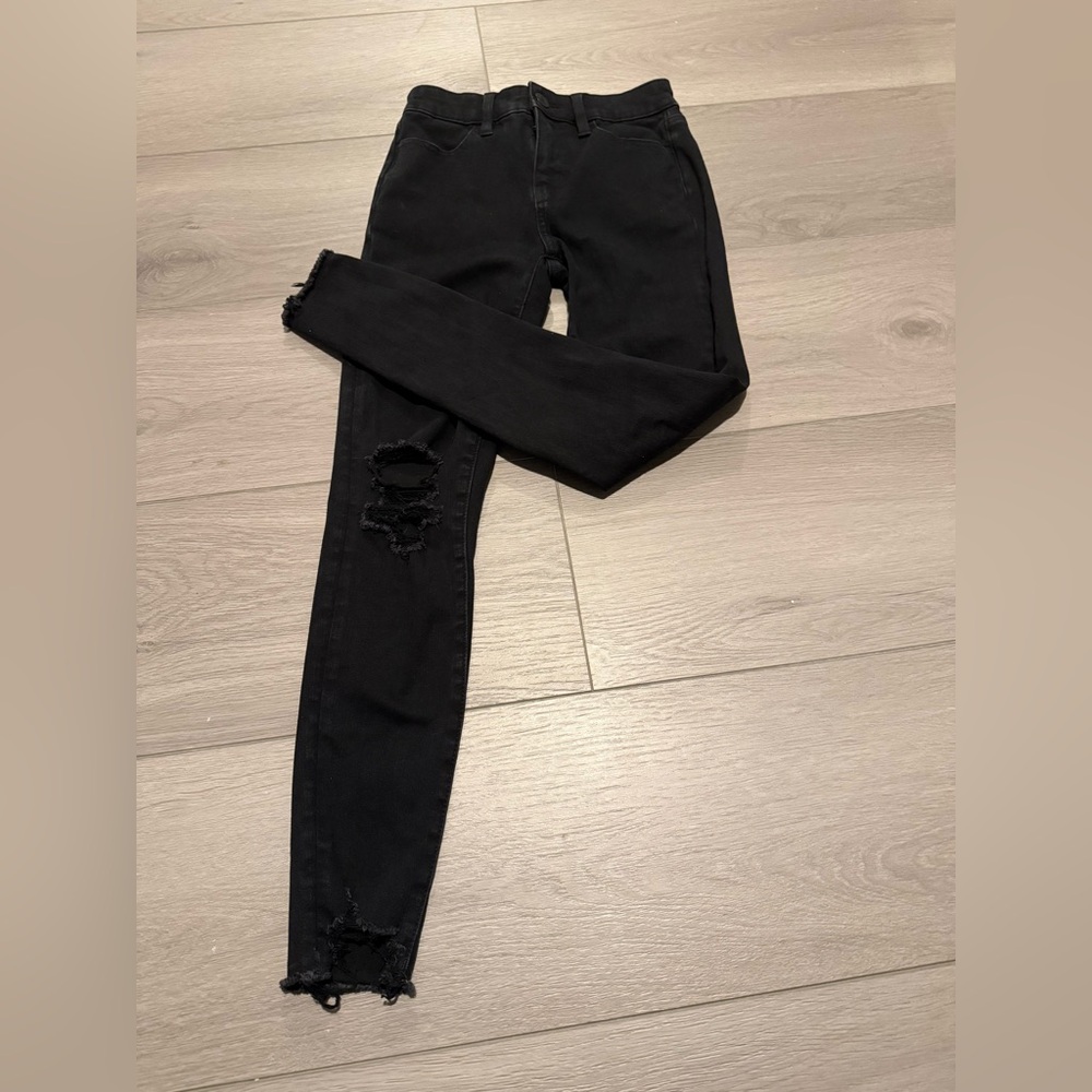 American Eagle Outfitters Black Ripped Skinny Jeans
